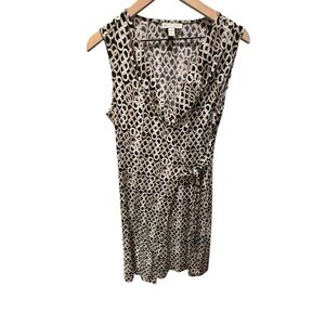 Dana Buchman Black and Cream Patterned Mini Dress